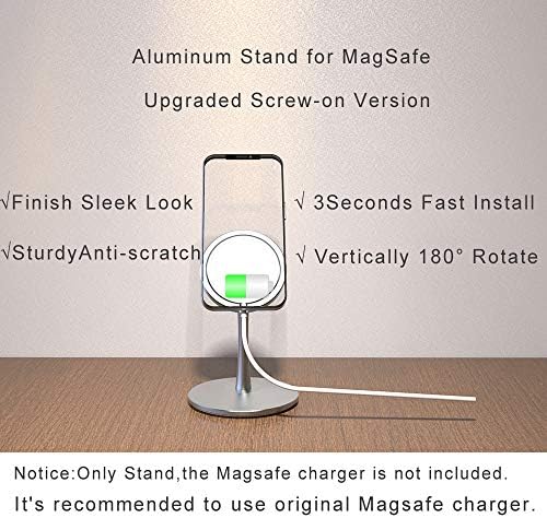 Hyannes Phone Stand for MagSafe Charger, aluminijski stalak za punjenje dokova, kompatibilan s Apple iPhoneom 12 Mini, 12, 12 Pro,