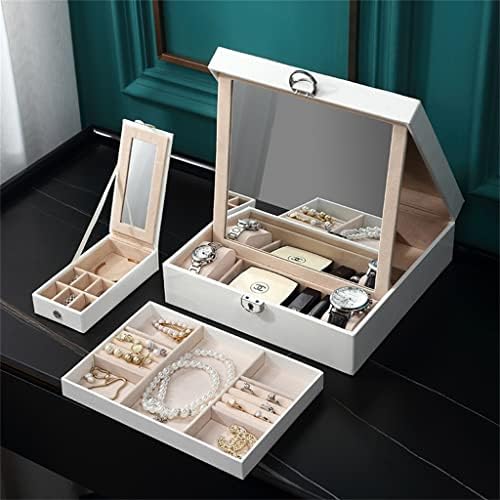 Kutija za nakit u europskom stilu s uklonjivom kozmetičkom torbicom s malom kutijom za nakit kutija za pohranu nakita