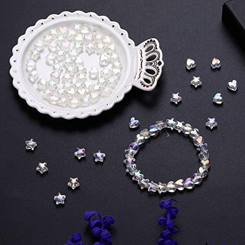 100 kom akrilne perle sa zvijezdama, perle sa srcem, raznobojne perle, preslatke pastelne perle od ponija za izradu nakita, ogrlica,
