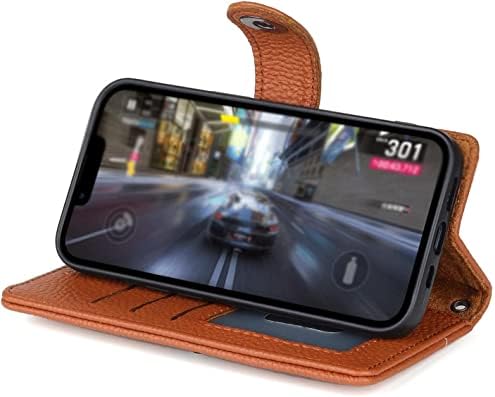 Torbica-novčanik TEXUM za iPhone Pro 13, zaštitna kožna torbica s držačem za kartice postoljem, magnetne gornjim poklopcem za telefon,