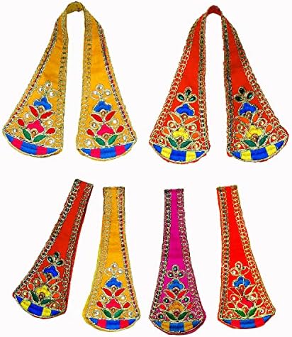 Set od 4 ukrasna predmeta Pooja od tkanine Pooja Chunar Dupatta Pooja Proizvodi za ukrašavanje okvira kipa idola hrama,