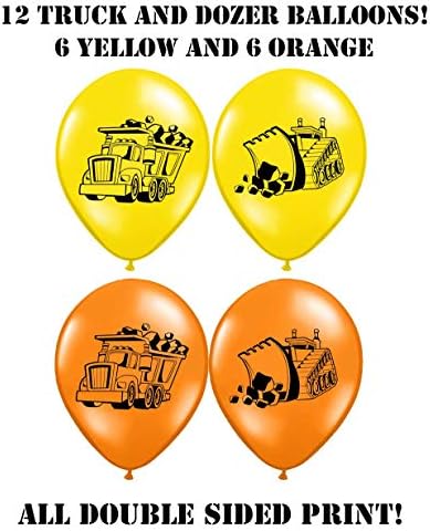 Gypsy Jade's Construction Party Opsles - 36 građevinskih tematskih balona - 12 baloni za izgradnju zona - Savršeni za tematske zabave
