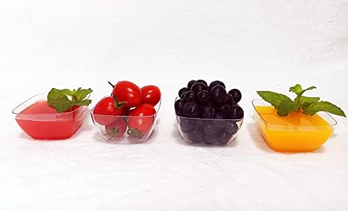 Desertske šalice ， kockice prozirni degustacijski uzorak staklene posude Elegantne kvadratne plastične zdjele za jednokratnu upotrebu