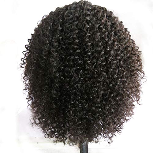 Afro kovrčava perika od ljudske kose prava kosa Brazilska kosa bez ljepila čipkaste frontalne Perike 180 gustoće prirodne boje