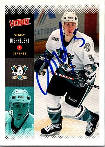 Skladište autografa 653861 Vitali Vishnevsky Hokejaška karta - Anaheim Mighty Ducks, FT - 2000. Gornja paluba Pobjeda br.3