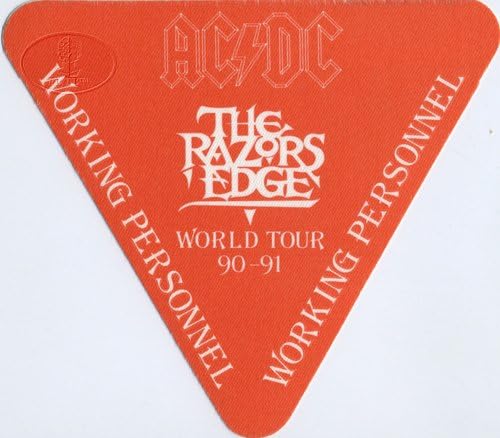 AC/DC 1990-91 Razor's Edge Backstage Pass naranča