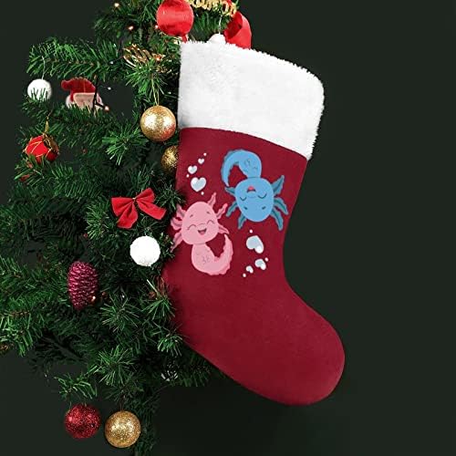 Yin Yang Water Fire Axolotl Crveni božićni blagdanski čarape za kuće ukrasi za božićno drveće kamin viseće čarape
