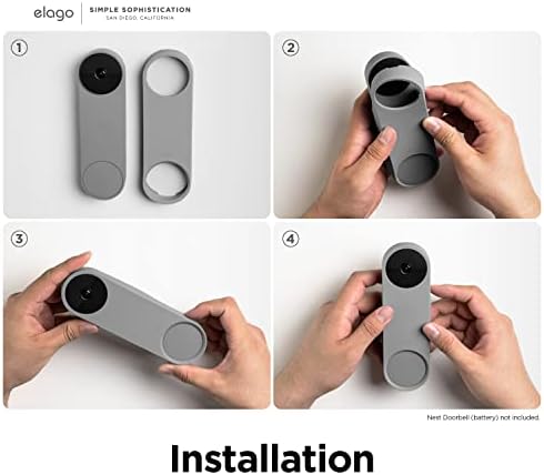 Elago silikonski futrola dizajnirana za Google Nest Hello Video Doorbell - vremenske i UV otporne, savršeno podudaranje boja, čisti