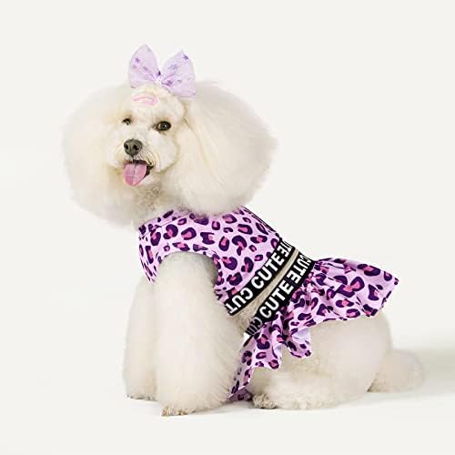Slatka dvostruka pseća sportska haljina atleisure leopard tisak štene ružičasta suknja lagana mala psa djevojka odjeća mačka odjeća