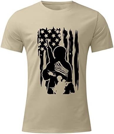 Muška proljetno-ljetna košulja za proslavu Dana neovisnosti ležerna Vintage majica s djelomičnim prugastim printom muška majica