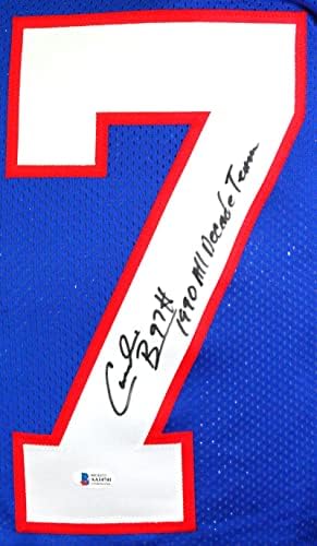 Cornelius Bennett Autographed Blue Pro stil Jersey w/insc.-beckett crni