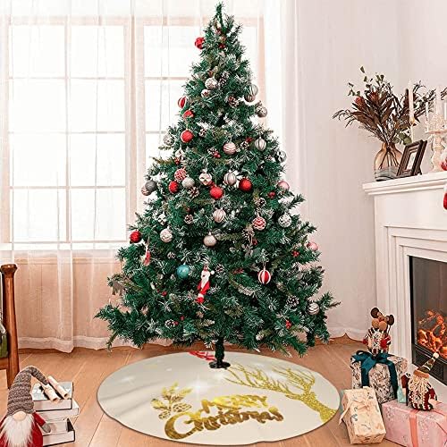 Božićno drvce suknja 48 inča - zlatni božićni loso debeli xmas suknje rustikalna seoska kuća božićno drvce prostirka za vanjsko zatvorene