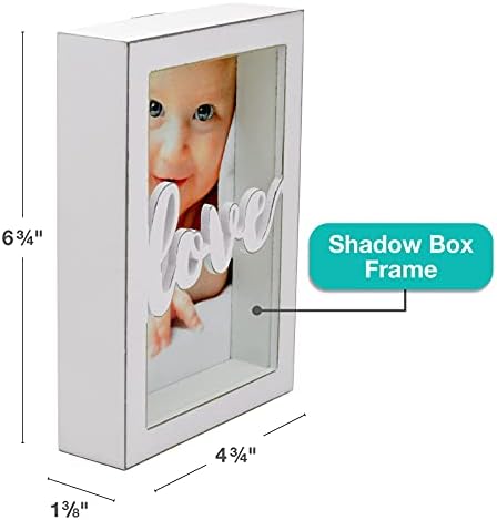 Excello Global Products 4x6 Okvir za kutiju s sjenom: Spremni za objesiti ili koristiti tabletop. Rustikalni, Barnwood, Farmhouse,
