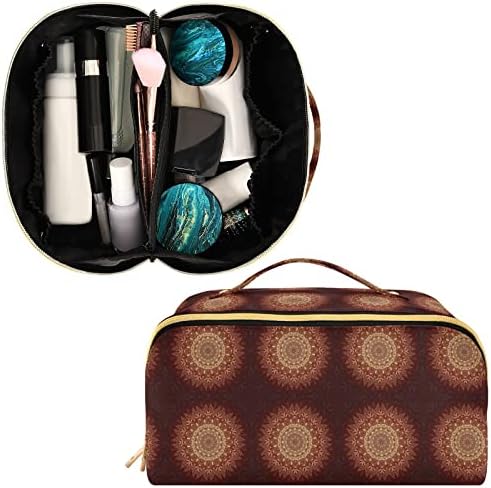 Innewgogo Gold Mandala Kozmetička torba za žene za putničku šminku s prijenosnom rukom multifunkcionalna toaletna toaletna torba za