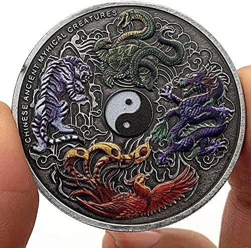 Izazov kovanica ada kripto -valuta tai chi četiri velike zvijeri plavi zmaj životinjski omiljeni novčić komemorativni novčić sretni