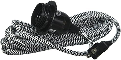 Rustikalni set kabela od crne tkanine s prekidačem, privjesne svjetiljke od 15 stopa, koristi žarulju standardne veličine od 26 inča,