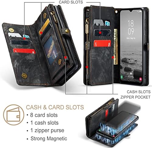 Zaštitna Futrola za flip telefon, torbica za novčanik od 5 do 5, 2 u 1, Premium odvojiva kožna torbica s magnetskim patentnim zatvaračem,