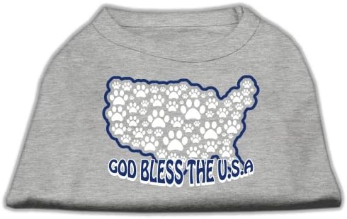 Mirage Pet Products 16-inčni Bog blagoslovi američke košulje zaslona za kućne ljubimce, X-velike, sive