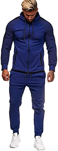FSAHJKEE Odjeća Mans, osnovni trčanje dugih rukava za trčanje Sweatsuits Postavlja se zazor za čišćenje znojne odijela