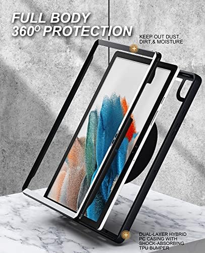 Strašni poklopac tableta Lagana futrola za Samsung Galaxy Tab A8 10,5INCH X200/X205, robusna futrola otporna na šok s 360 ° Swivel