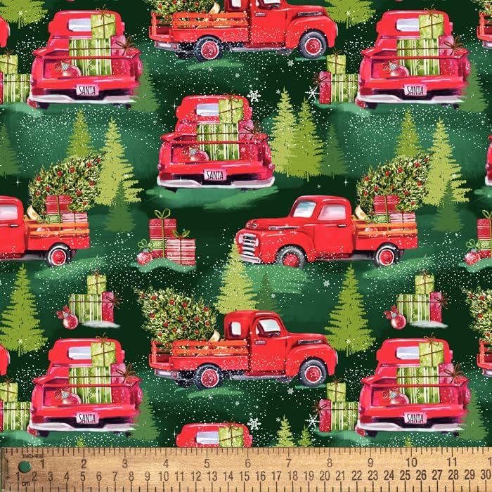 Kamioni za božićno drvce pamučna tkanina po dvorištu 44 inča od 9071 do 1 inča od 3 pamuka