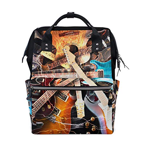 ColourLife pelena s pelenom ruksak Sažetak energija gitare casual daypack multifunkcionalne torbe za pelene