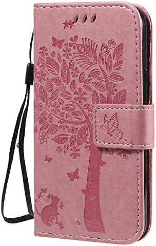 Torbica-novčanik XYX za Samsung S8 Plus, reljefni kao mačka i leptira, cvijeća, zaštitna torbica za telefon od umjetne kože, s gornjim