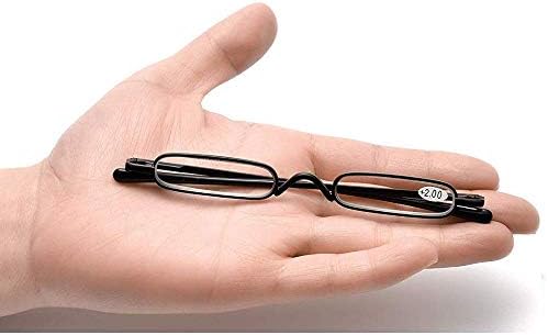 * 3 para tankih mini metalnih naočala za čitanje kompaktni lagani prijenosni čitači s futrolom za naočale za čitanje +2,5