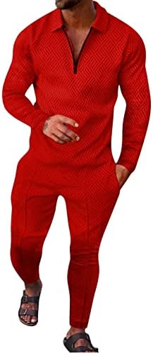Muški jogger set muški casual prugasti ispis dvodijelni odijelo s patentnim zatvaračem dugim rukavima Top Top odijelo za crtanje hlača