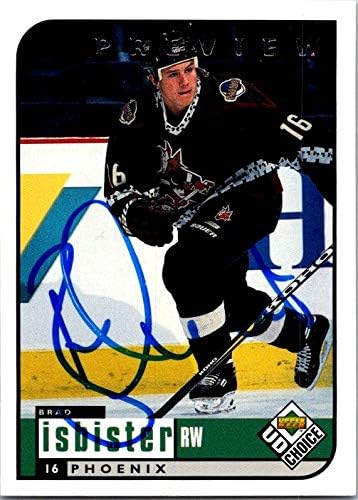 Skladište autografa 652378 Brad Isbister Hockey Card Autographed - Phoenix Coyotes, FT - 1998 Izbor gornjeg palube br.161