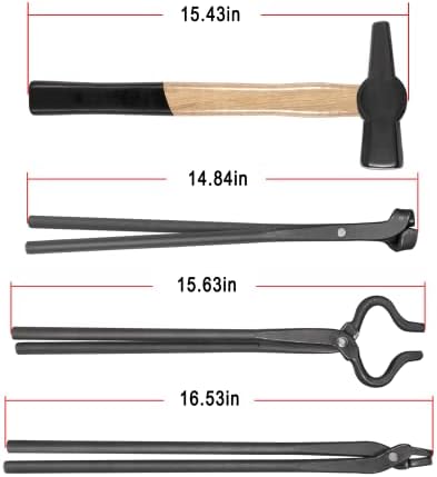 Set klešta za izradu noževa i sklop kovačkog čekića 2 set alata za kovačke Klešta 1500g / 3,3 lb – 4pcs set kovačkog čekića