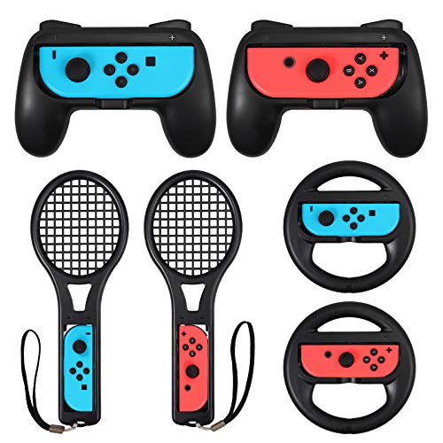 Linkfor 3 u 1 Joy-Con pribor za paket za Nintendo Switch | Teniski reket za Mario Tennis Aces Igra | Ručka za ručice za Nintendo Switch