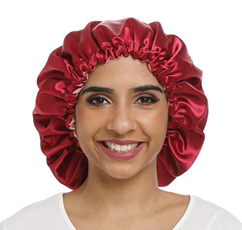 Saymre podesivi satenijski kap za spavanje kosa kosa dvostruko slojevito reverzibilno za žene zaštitne frizure za spavanje