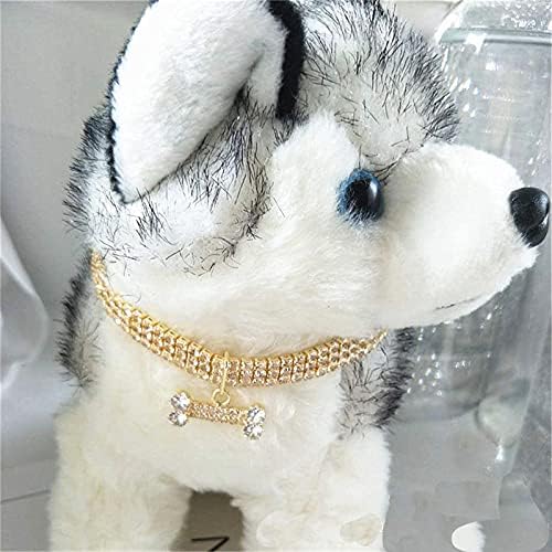 Xinaobaoluo modni kućni ljubimac rinestone zlatni nakit ogrlica zasljepljujuća slatka podesiva monga diamante kosti kosti za mačke