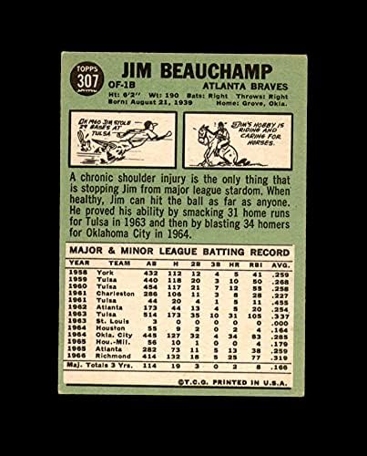 Jim Beauchamp Hand potpisan 1967. Topps Atlanta Braves Autogram