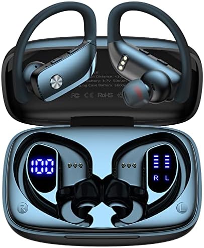 Bežični uši za iPhone 13 Pro Max Bluetooth slušalice 48 sati igraju se sportske slušalice s LED zaslonom prekomjerne pupoljke s ušima