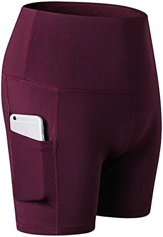 LookWoild ženske kompresije joge kratke hlače s džepovima visoki struk vježbanje altletskih kratkih kratkih hlača protežu se kratkim