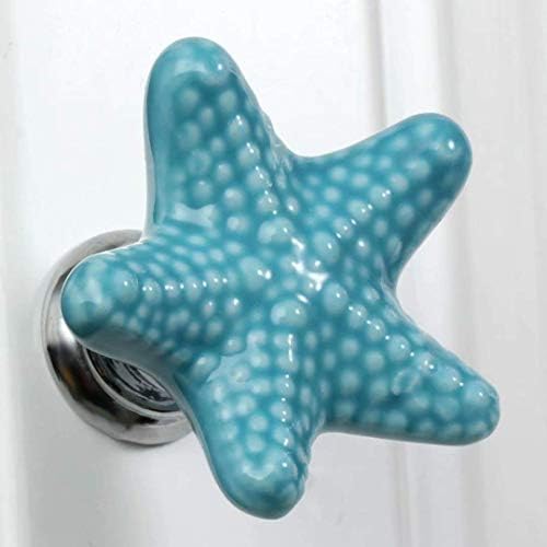 JoyIndecor Starfish Keramička ladica izvlači ručke za ormarići ormara ormara za ormariće za ormariće vrtić kuhinja, plaža/ocean tematski