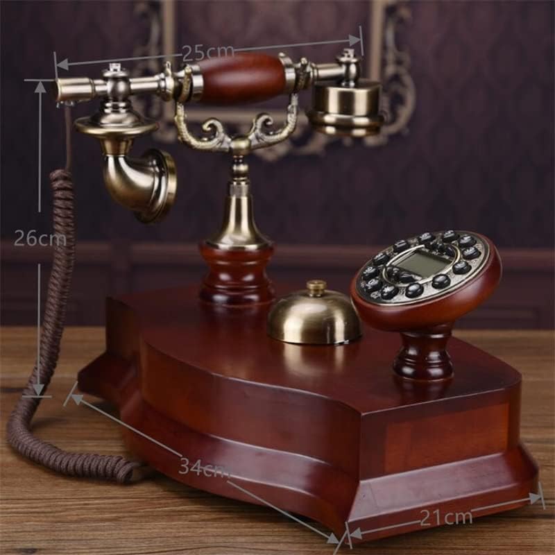 Seasd Antique Fix Fiksna telefonska mehanička zvona Pastoralna retro kućna uredska lažna linija od krutog drveta PELEFON BLUGE POVRATNI