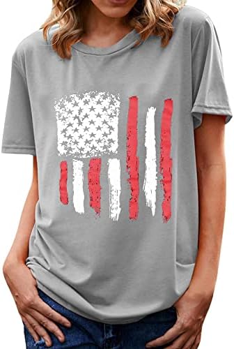 Ženske američke zastave vrhovi 4. srpnja, bez rukava/kratka rukava, majica za ispis u kratkom rukavu casual neovisnost Dan domoljubnih