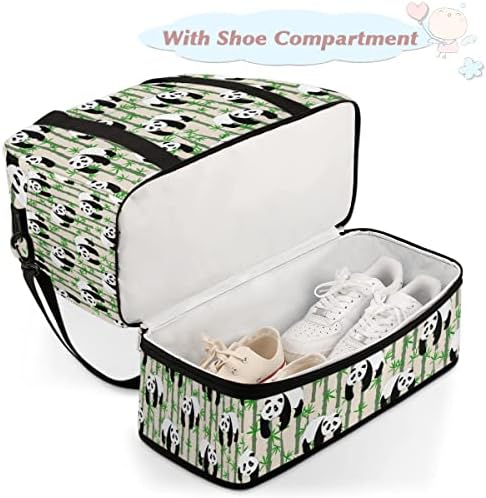 Slatka Panda Eat Bambus sklopivi putnički duffel torba Sportska torba teretana s odjeljkom za cipele za ženu muškarac nosi prtljagu