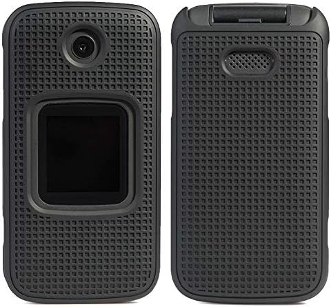 Torbica Nakedcellphone za Alcatel Smartflip/Go Flip 3, [crno] Zaštitna torbica-kvačica [Tekstura grid] za Alcatel Go Flip 3, telefon