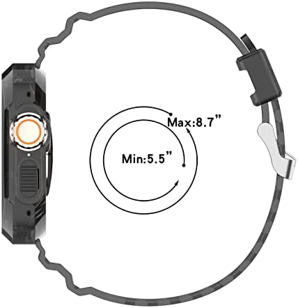 Chofit Band kompatibilan za Apple Watch Ultra 49 mm bendove sa kućištem, klasični zamjenski soft sportni pribor za bend za Apple Watch