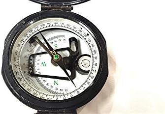 Maan dekor nautički geološki Brunton Compass s crnom kožnom poklopcem i ručnim vodičem Brunton Compass Antique Compass