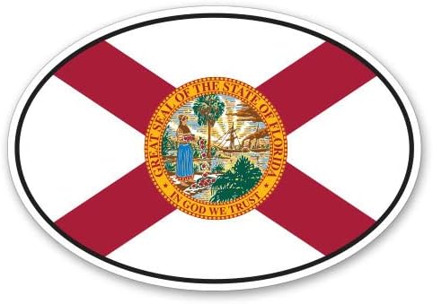 GT Graphics Florida State Flag Oval - Vinilna naljepnica vodootporna naljepnica