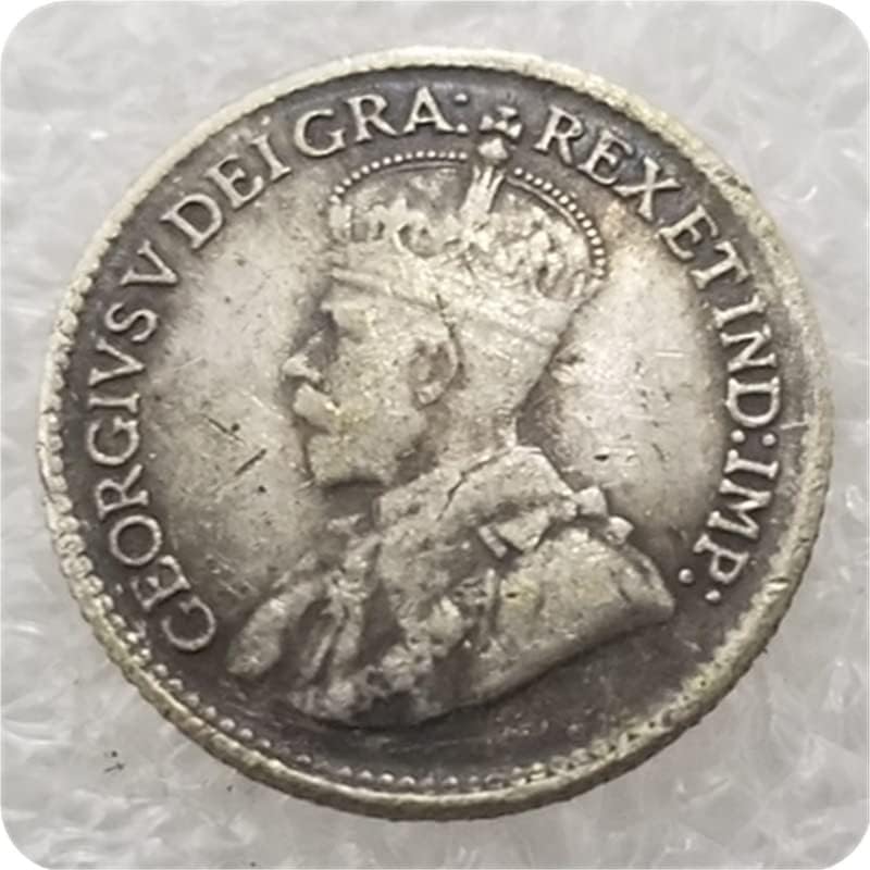 Antikni zanat Kanada 1921. Kanada 5 centi srebrni dolar 2488