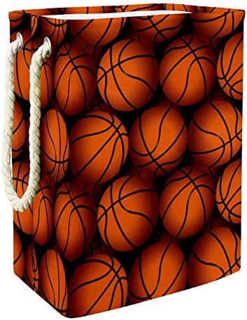 Košara za rublje košarkaška tekstura sklopiva košara za odlaganje rublja s ručkama uklonjivi nosači dobro zadržavaju vlagu za organiziranje