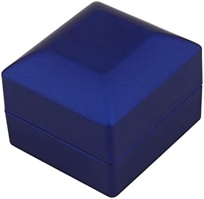 Kvadratna baršunasta Torbica za zaručnički prsten poklon kutija s LED svjetlom za prijedlog za brak zaručničko Vjenčanje crno