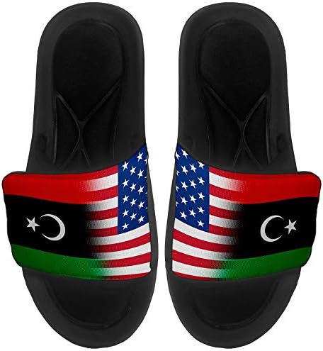Expressitbest jastuka s klizanjem sandala/dijapozitiva za muškarce, žene i mlade - zastava Libije - LIBIJA