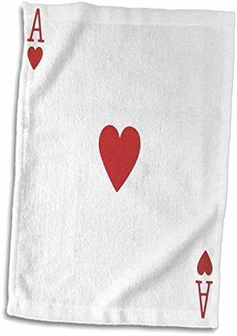 3D Rose Ace koji igra crveno srce odijela za karte igrači igrača poker mosta ručni/sportski ručnik, 15 x 22